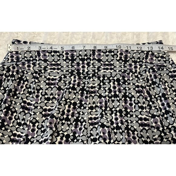 APT. 9 Flare Mid-Rise Midi Skirt Gray Black Geometric Poly Blend Women's Size S - Picture 6 of 11